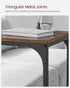 ULET353B01 VASAGLE C-Shaped End Table, Side Table for Sofa, Couch Table with Metal Frame, Small TV Tray Table