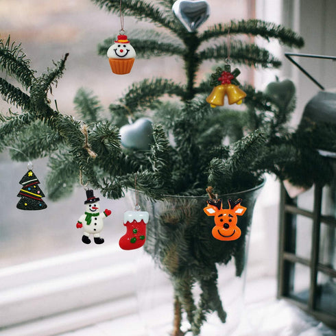 30pcs Mini Christmas Ornaments for Mini Tree Decorations, Small Resin Miniatures for Craft Christmas Decor