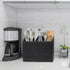 Wooden Kitchen Utensil Caddy - 2 Compartments Rustic Holder for Kitchen Countertop, Black