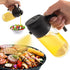 2 in 1 470ml Glass Oil Sprayer & Dispenser, Cooking Oil Spray Bottle for Kitchen, Salad, Baking, BBQ (Black)