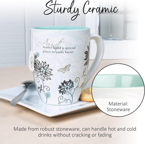 Pavilion Aunt Coffee Mug, Mark My Words Auntie Design, Ceramic, 20 oz, Microwave & Dishwasher Safe