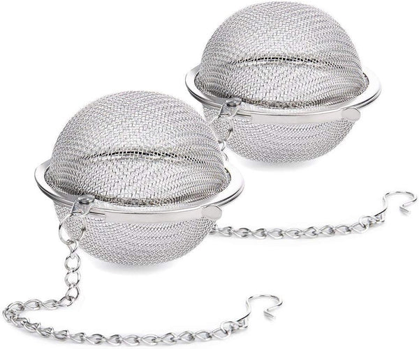 2Pcs Stainless Steel Tea Ball, 2.04 Inch Mesh Tea Infuser Strainers for Loose Leaf Tea and Seasoning