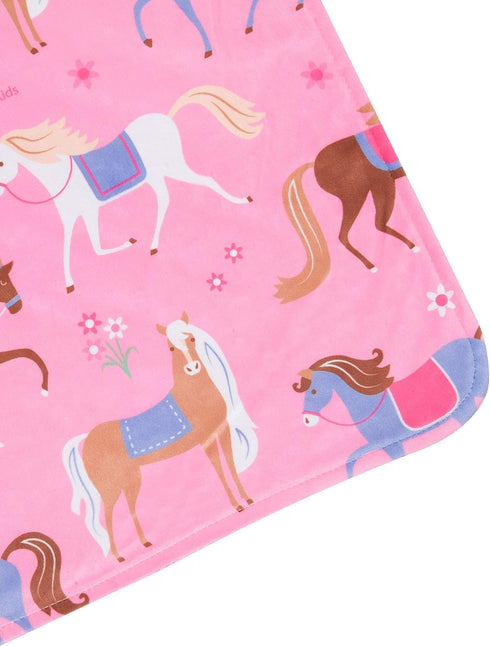 Wildkin Plush Baby Blanket - Soft & Cozy Comfort, Ideal for Toddlers, Travel & Daycare - Horses
