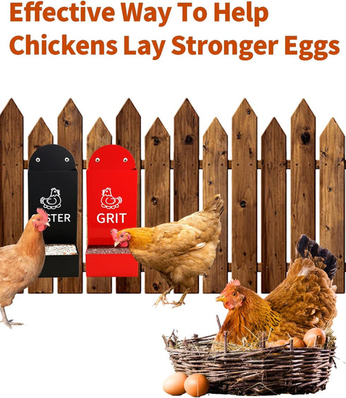 YQDHYLYH Chicken Oyster Shell Feeder and Grit Feeder Metal Chicken Feeder Chicken coop Accessories Automatic Chicken