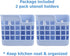 2 Pack Plastic Utensil Holder Silverware Organizer with Wall Mount, 2 Divided Compartments, Self Adhesive Drying Rack