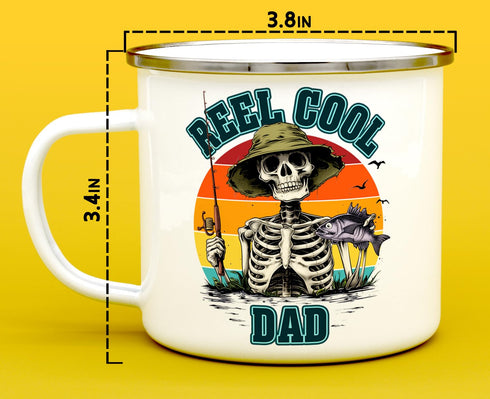 Reel Cool Dad Fishing Campfire Mug, Father's Day Gifts, Camping Cup for Men (16oz)