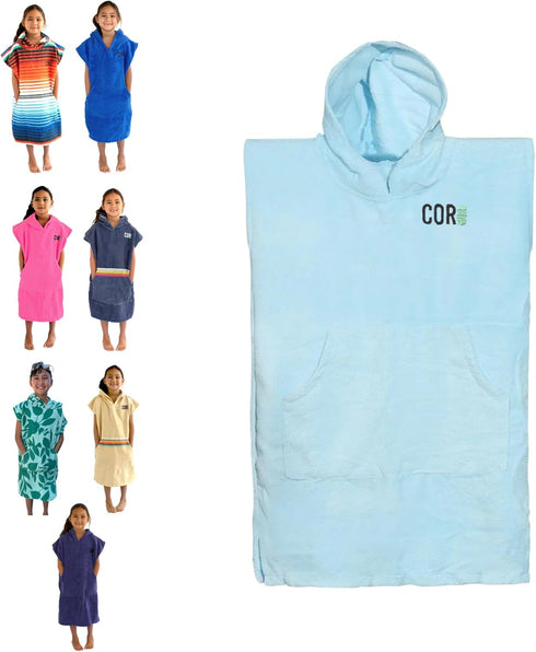 COR Surf Poncho Changing Towel Robe with Hood and Front Pocket for