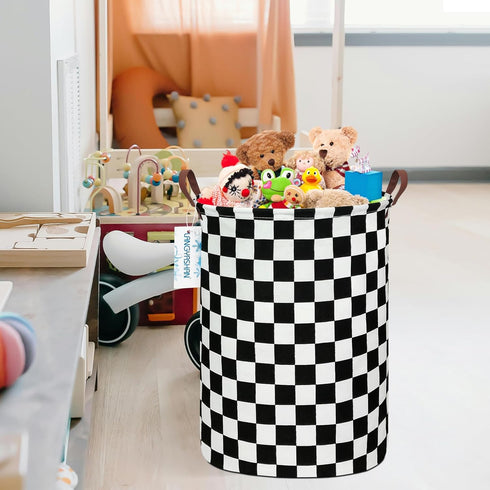 LANGYASHAN Laundry Basket - Canvas Fabric Collapsible Organizer for Storage, Toy Bins, Gift Baskets, Bedroom Clothes