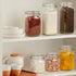 ComSaf Airtight Glass Canister Set of 3, 34oz Food Storage Jar - Square Storage Container with Clear Preserving Seal