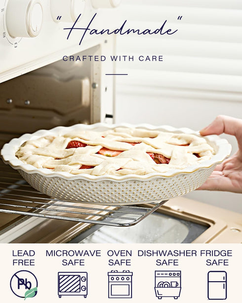 getstar 9 inch Ceramic Pie Pan - Non-Stick Baking Dish, Oven & Dishwasher Safe, Deep Dish Pie Plate