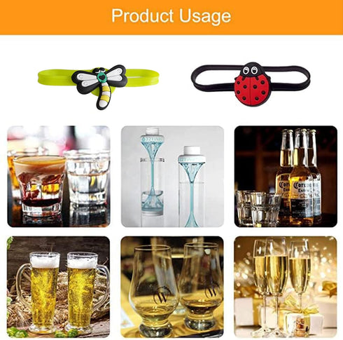 Ackron 18Pcs Silicone Wine Glass Markers, Funny Drink Markers for Glasses, Suitable for Bottle Identification at Parties