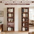 5-Tier ZENY Shelf Bookcase, Freestanding Wood Storage Display Open Bookshelf for Home Office (Rustic Brown)