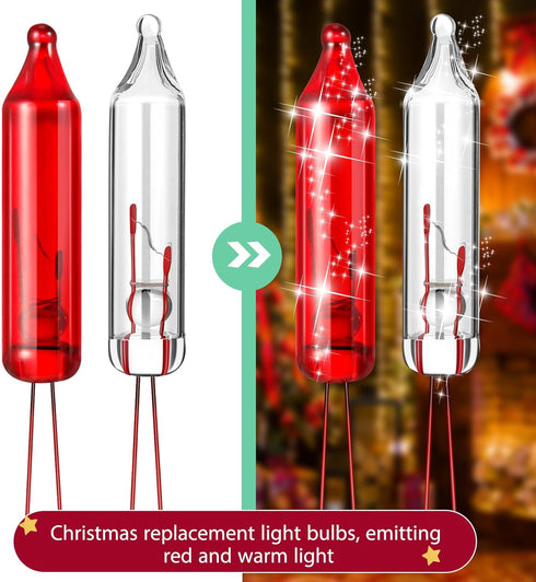 60 Count 2.5v Bulbs Mudder Christmas Lights Mini Incandescent Wire String Lights Replacement Indoor Outdoor Halloween
