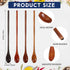 4 Pcs 13 Inch Long Handle Wooden Spoons for Cooking Long Handle Tasting Spoons Tea Spoon Wooden Utensils Vintage Stirrer Spoon for Kitchen Soup Coffee Cocktail Honey Mixing Stirring, 4 Colors