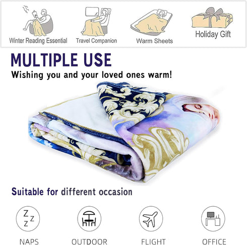 QIULIBMH Cozy 59'' 79'' 01) Ultra Soft Virgin Mary Blanket Microfiber Our Lady of Guadalupe Throw Blanket Warm Flannel