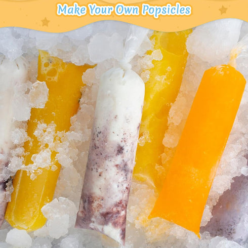 400 4x12 MAQIHAN Ice Candy Plastic Bags - Bolsas para bolis de hielo mexicanos Freeze Icepop Popsicle Mold Bags bolis