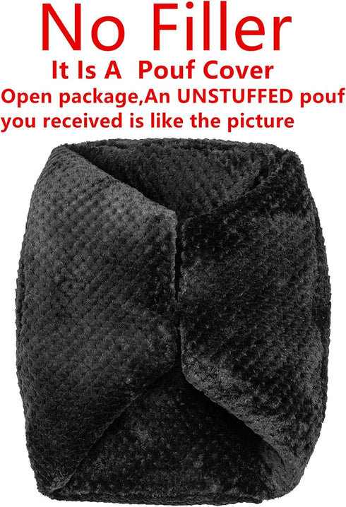 20x20x12 Inches Asuprui Unstuffed Pouf Ottoman Round Poof Ottoman No Filler Soft Faux Fur Foot Stool Fuzzy Chair Floor