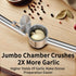 BMCASEQP 5-in-1 Set Stainless Steel Garlic Press with Jumbo Chamber & Mincer - Heavy Duty Rustproof Garlic Crusher