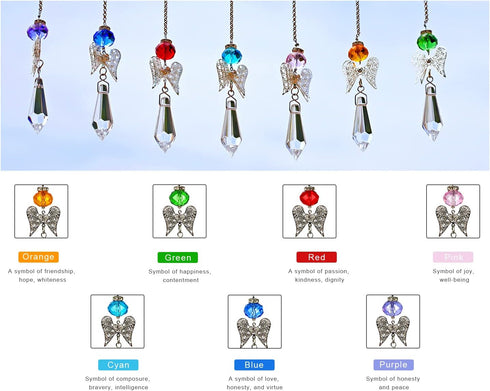7-Piece Crystal Guardian Angel Suncatcher with Icicle Prisms