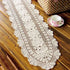 KEPSWET 100% Cotton Handmade Crochet Lace Oval Table Runner, Coffee 12x60 Inch