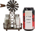 Ebros 6.5" Tall Rustic Country Farm Windmill Salt And Pepper Shakers Holder Display Stand Set in Aged Bronze Finish
