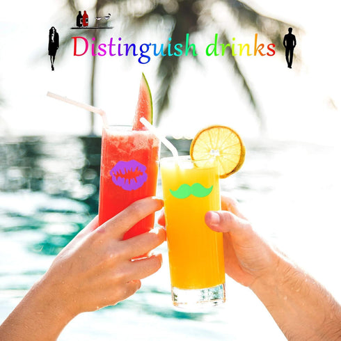 WZT 30 Piece Silicone Drink Markers, Multi-Purpose Wine Glass Markers for Bar, Party, Dinner Parties
