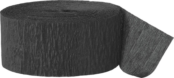 Premium Black Crepe Paper Streamer, 81 ft, 1 Pc, Perfect for Events