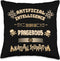 Funny AI Tech Geek Sarcastic Tan Throw Pillow, 16x16, Multicolor