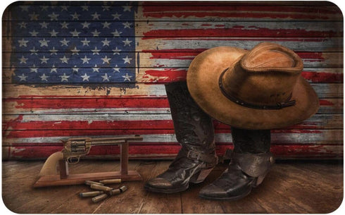 American Western Cowboy Carpet Playmat Rug 20"X32", Non-Slip Soft Rug for Living Dining Room Entrance Doormat