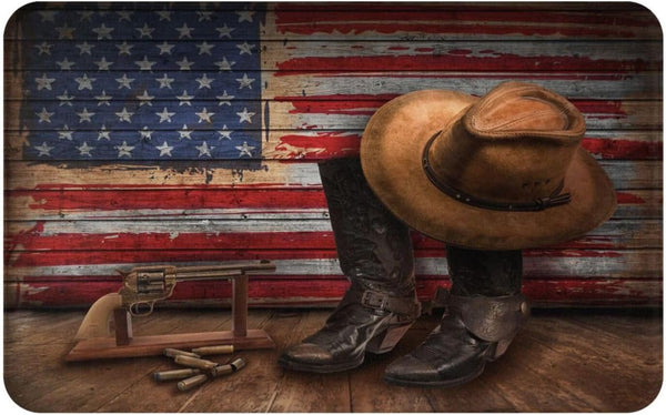 American Western Cowboy Carpet Playmat Rug 20"X32", Non-Slip Soft Rug for Living Dining Room Entrance Doormat