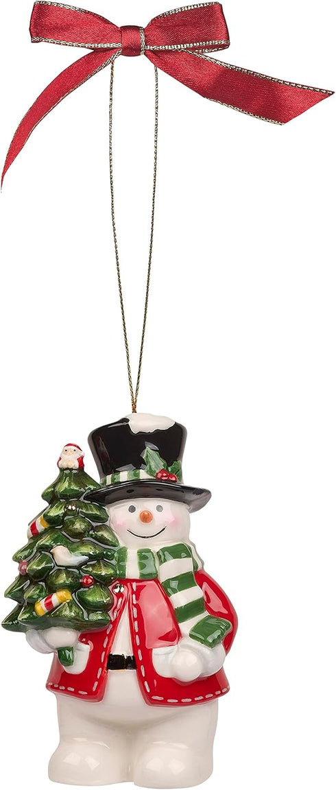 Spode Christmas Tree Snowman Ornament, Long-Lasting Holiday Decoration for Christmas Tree & Seasonal Display