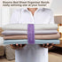 Bed Sheet Organizer Bands: Elastic Storage Size Marking Straps for Organizing Linen Closet (Queen 4PCs | Purple)