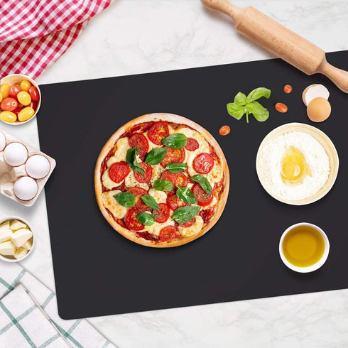 Gartful Silicone Mats for Kitchen Counter - Large 25" by 17" Nonskid Heat Resistant Desk Saver Pad, 2PCS, Black