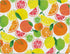 Cut N' Funnel Fruity Summer Designer Flexible Plastic Cutting Board Mat, 15" x 11.5", Easy to Clean, Made in the USA