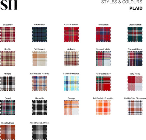 36 Inches 100% 14 36 Inch Solino Home Linen Christmas Plaid Table Runner - Pure Linen Very Merry Plaid Short Table