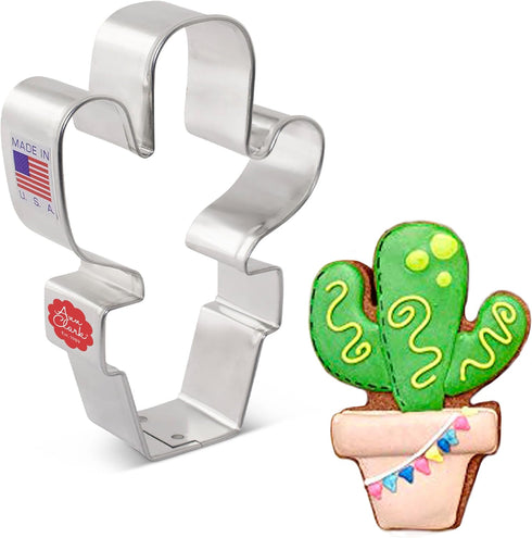 Cactus Cookie Cutter - 4" Succulent Design Made in USA by Ann Clark