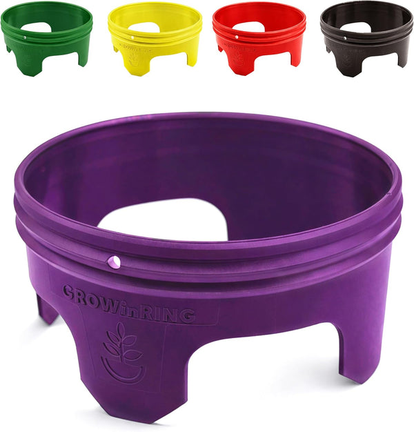 7 inch Solid Planting Grow Rings | 12 Pack Purple | One-Piece