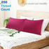 uxcell 2 Pcs Fuchsia Pillowcases – 100% Egyptian Cotton, Breathable Soft Pillow Covers with Zipper Closure, King Size