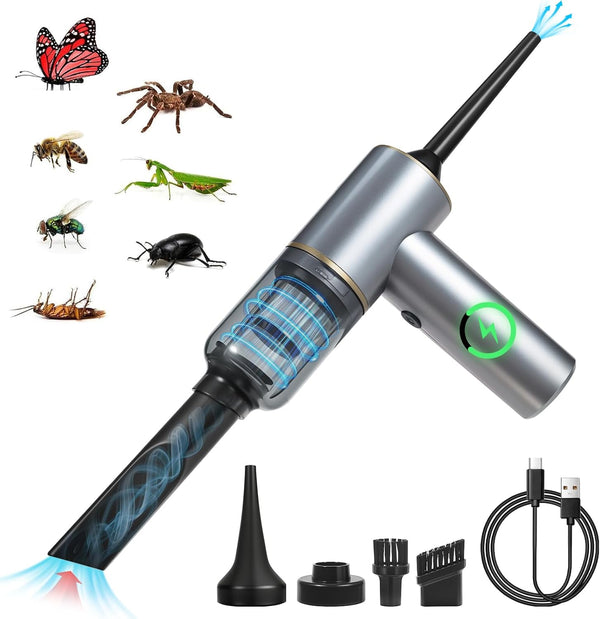 Handheld Vacuum Cleaner, Cordless Bug Catcher for Insect, Strong Suction and Air Blower for Home, Car, Travel