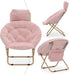 Magshion Saucer Chair with Removable Headrest, Folding Moon Chair for Adults, Oversized Comfy Reading Seat for Bedroom