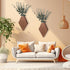 2 Color,9.8 6.6 1.2 Inches) Chunful Pcs Wooden Wall Planter Decor Hanging Faux Plants Greenery Flowers Holder Vase
