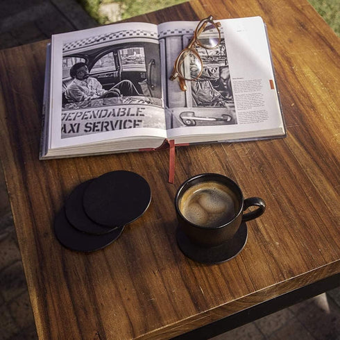 Drink Coasters Set of 6, Leather Coasters for Spill Protection, Durable and Non-Slip, Perfect for Common Size Glass