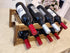Easy-Install 8-Bottle Wine Rack - Premium Carbonized Pine Wood, Two-Tier Design for Countertop, Home Kitchen Pantry
