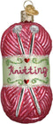 Old World Christmas 32255 Hobbies Gifts Glass Blown Ornaments - Knitting Yarn, 3.75 Inches