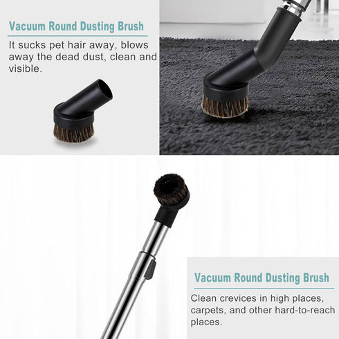 RDEXP Round Dust Brush 25mm, 1.25" Horse Hair Vacuum Attachment Replacement for Sofas and Baseboards
