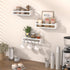 15.7 Inch Set 3, Floating Nursery Book Shelves for Wall, Nature Solid Wood Wall Mounted Bookshelf of Hanging