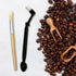 Professional Coffee Brush Set with Wooden and Nylon Brushes for Espresso Machine Cleaning