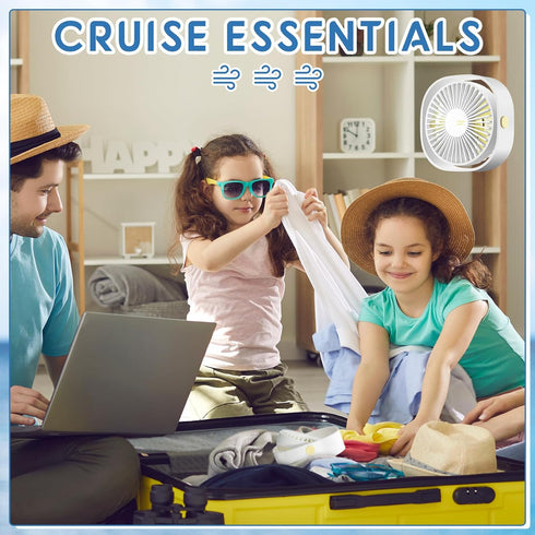 Cruise Ship Approved Travel Fan, USB Portable Fan, Small Desk Fan for Cruise Travel, Office, Bedroom, Home, Camping