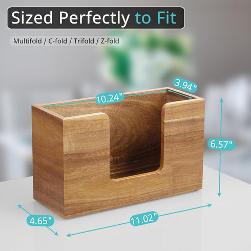 Countertop, Paper Towel Dispenser Acacia Wood Bathroom Paper Towel Holder for Home, Napkin Holder for Kitchen