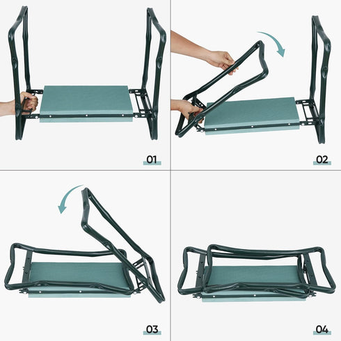 ZenStyle Foldable Garden Kneeler Seat with Tool Pouch Portable Garden Bench with EVA Foam Padded Kneeling Pad Gardening